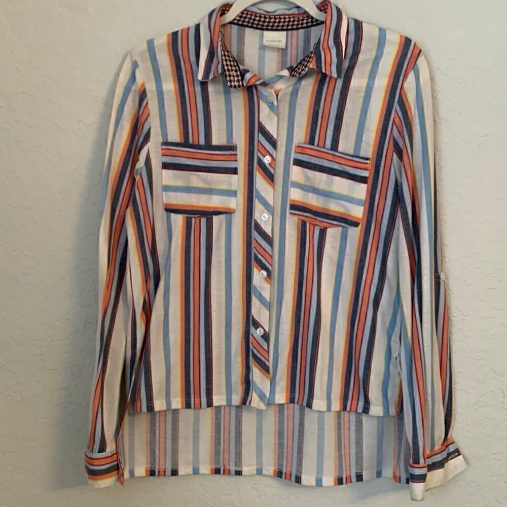 PASSPORT Striped Woman Shirt Size L